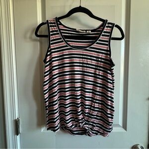 Christian Siriano | Striped Sleeveless Blouse Tank Side Knot Size S